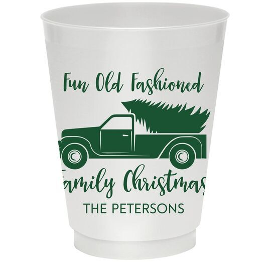 Fun Old Fashion Christmas Colored Shatterproof Cups